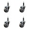 Service Caster 3'' Gray Poly Wheel Swivel 3/4'' Expanding Stem Caster Set, 4PK SCC-EX20S314-PPUB-34-4 - alternate 1
